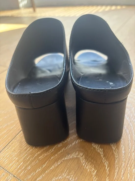 3.1 Phillip Lim Black Leather Block Heel Mule/Slip-On Open-Toe Sandal (7 US) - Picture 12 of 14